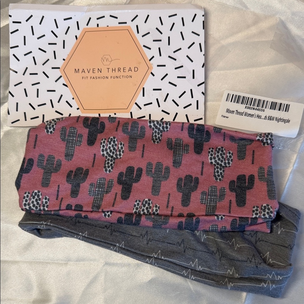 Maven Thread Women's Headband - Pink Cactus Print